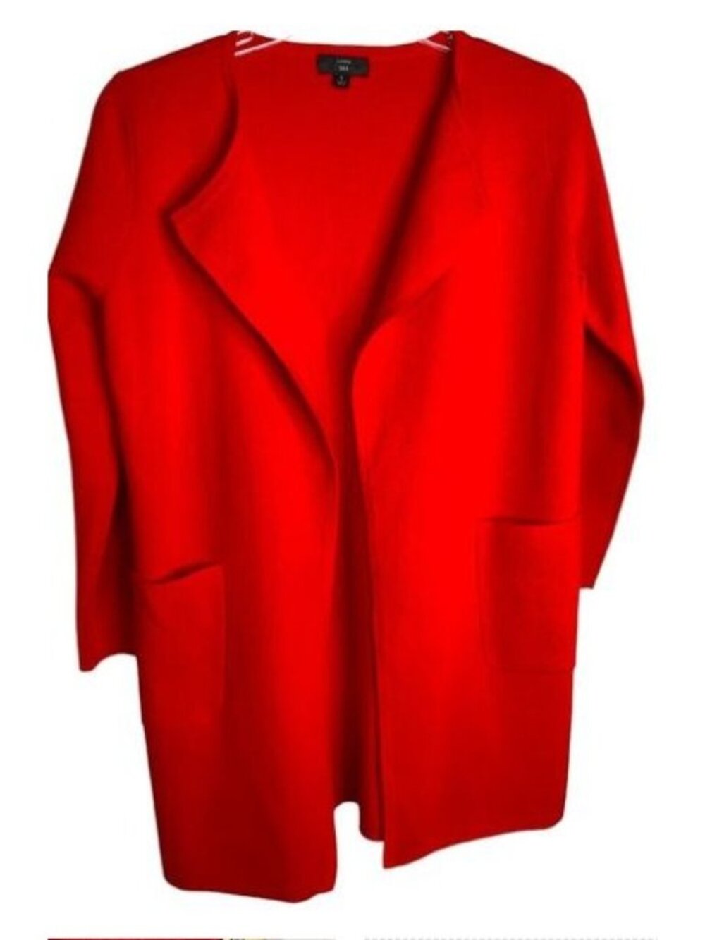 J.Crew 365 Red Open Front Cardigan Merino Wool Blend Women’s Small Office Glam